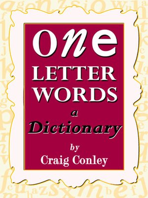cover image of One-Letter Words, a Dictionary